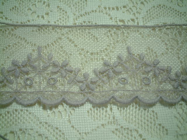 画像: TL6*お花刺繍のチュールレース*巾5.2cm 