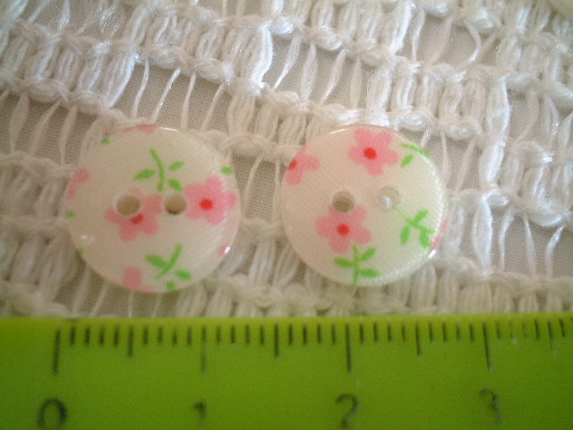 画像: K15*13mm*ピンクの小花のボタン