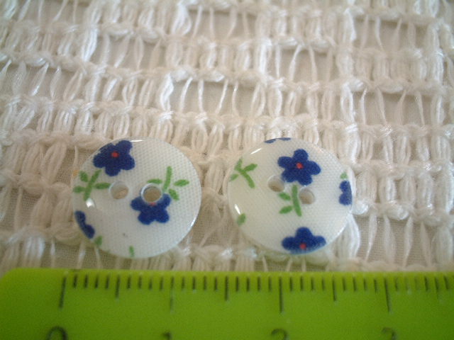 画像: K16*13mm*青い小花のボタン